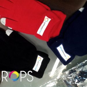 Gloves with company logo