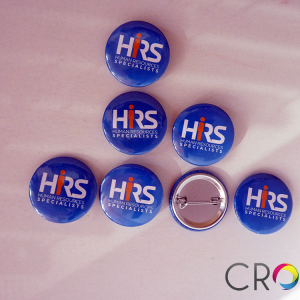 Designs of round buttons, advertising agency