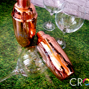 Promotional glasses and bottles, advertising agency