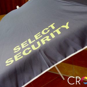 Umbrella with logo, advertising agency