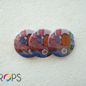 Cartoon badges, advertising agency