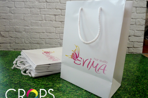 Paper Bags for Hair studio Evima, advertising agency