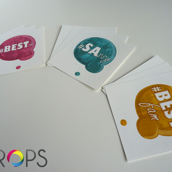 Colourful stickers, advertising agency